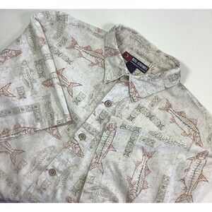 Reel Legends Shirt Men Extra Large Beige Button Down Safari Performance